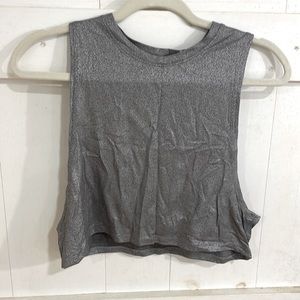 Lulumemon size 4 silver muscle tank